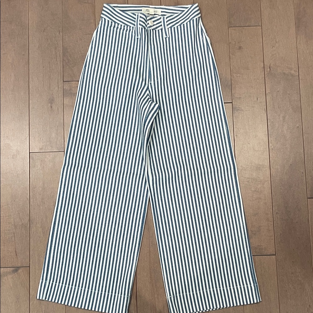 Madewell Blue and White Striped Pants